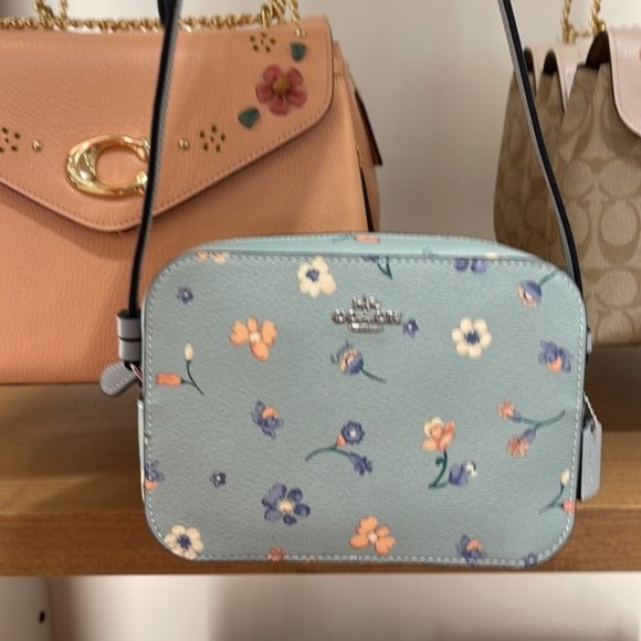 Coach c8699 Mini Camera Bag With Mystical Floral Print Light Teal Multi - Picture 6 of 16
